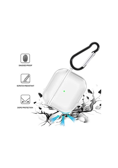 Airpods Pro 2 İle Uyumlu Şeffaf Silikon Kılıf Tam Koruma Kancalı Anahtarlık Delikli Apple Airpods Pro 2 İle Uyumlu Diğer