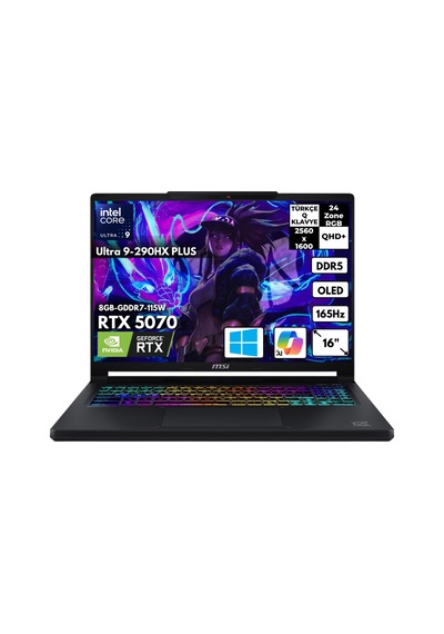 MSI Crosshaır 16 Max HX E2WGK-008TRHMF8 Ultra 9-290HX Plus 40 GB 2 TB SSD 8 GB RTX507016" QHD W11H Dizüstü Bilgisayar