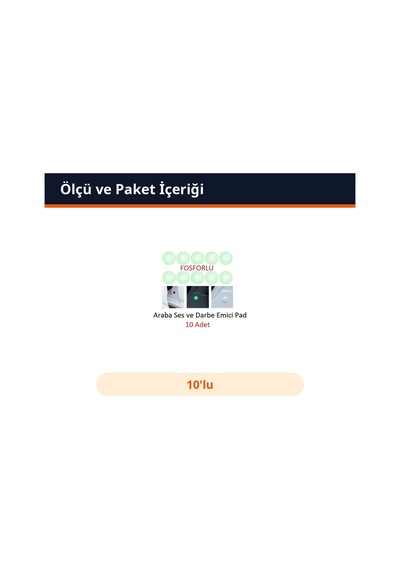 Trobus Oto Kapı Stoper Pedi Darbe Emici Fosforlu Beyaz 10'lu
