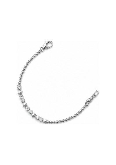 Balenbi Jewelry Gümüş Renk Yıldız Figürlü Zirkon Taşlı Top Zincir Paslanmaz Çelik Kadın Bileklik 1197