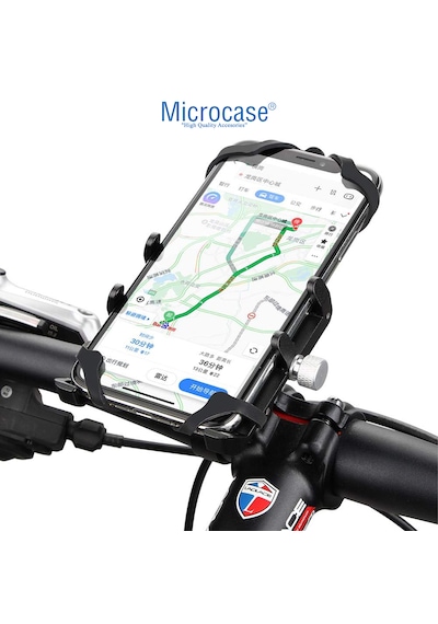 Microcase Gub Pro 7 Alüminyum Alaşım Bisiklet Motosiklet Telefon Tutucu - 55-100mm Ayarlanabilir Gidon Telefon Sabitleyici - Al5774 Siyah