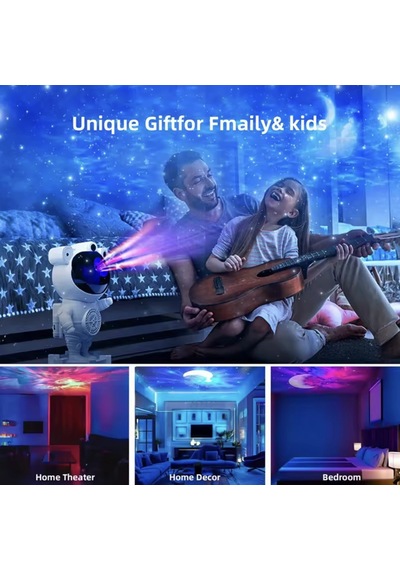 Astronot Galaxy Uyumlu Projektör, Rgb Led Gece Lambası, Hoparlörlü, App + Uzaktan Kumandalı