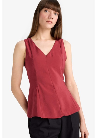 Defacto V Yaka Modal Kolsuz Bluz G2687ax25wnbr285 Bordo