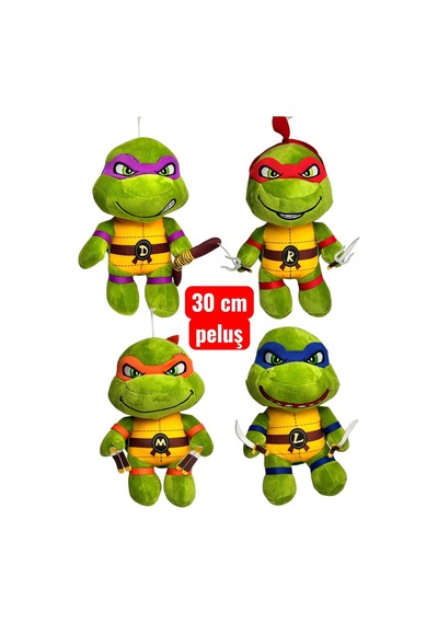 30 Cm Ninja Kaplumbağa Peluş Oyuncak Donatello / Raphael / Michelangelo / Leonardo Yumuşak Peluş Figür Çok Renkli