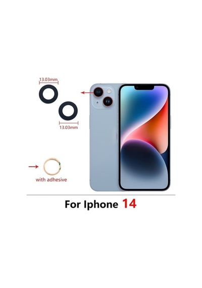 Apple Uyumlu iPhone 14 Arka Kamera Camı Lens Seti
