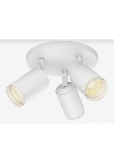 Mylights Demet Habek Panasonic Gün Işığı Ampullü Üçlü Beyaz Spor Led Avize Hareketli Başlıklı Beyaz