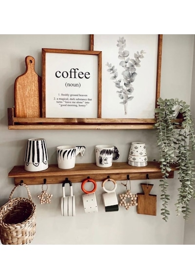 Kahve Köşesi Dekoratif Modern Terek 70 Cm 2 Li Ahşap