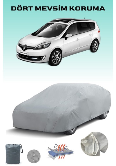 Renault Grand Scenic 2 Uyumlu Araba Brandası, Oto Branda, Araba Çadırı, Su-güneş Geçirmez Gri