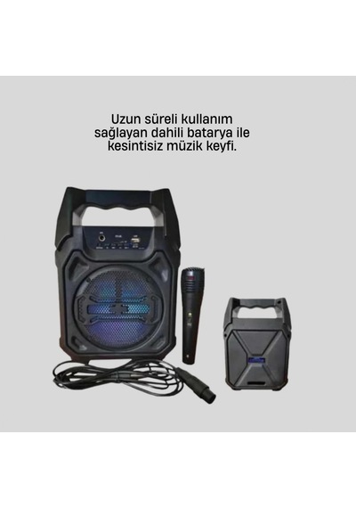 6.5 İnç Taşınabilir Bluetooth Hoparlör 15w, Kablosuz Mikrofon, Usb, Tf Kart Ve Fm Radyo