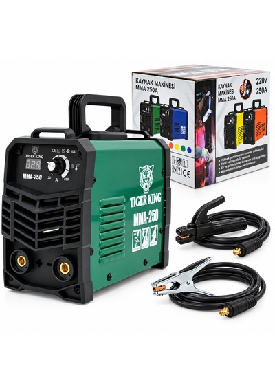 Tıger Kıng Mma-250 250 Amper Profesyonel İnverter Kaynak Makinesi Dijital Ekranlı, Igbt Teknolojili, Elektrot Kaynak Makinesi