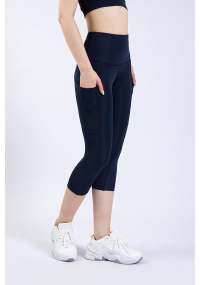 Tr Snc Kadın Yüksek Bel Kapri Yoga Tayt, Polyester Spandeks, Toparlayıcı Özellikli, Cepli, Siyah, Spor Ve Günlük Altın