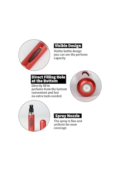Taşınabilir 5ml Mini Parfüm Atomizer Şişeleri, Doldurulabilir Parfüm Sprey Şişesi, Koku Pompası