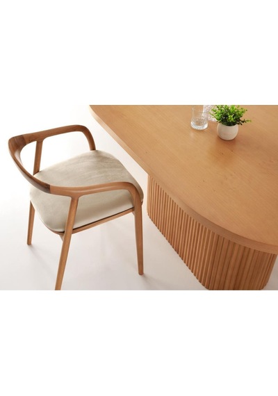 Zodiac Exclusive Yılan Ahşap Sandalye Natural - Krem