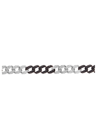 Kuyumcudukkani"siyah&beyaz Renk Taşlı Cuban Chain"bileklik- 50275-w-mıx Siyah - Beyaz