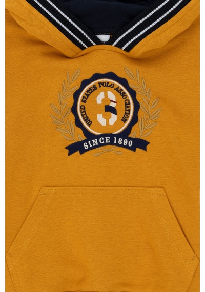 U.S. Polo Assn. Erkek Çocuk Hardal Kapüşonlu Sweatshirt 50290759-VR072 U.S. Polo Assn. Erkek Çocuk Hardal Kapüşonlu Sweatshirt 50290759-VR072