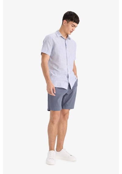 Defacto Regular Fit Dokulu Bermuda E2234ax25smın269 İndigo