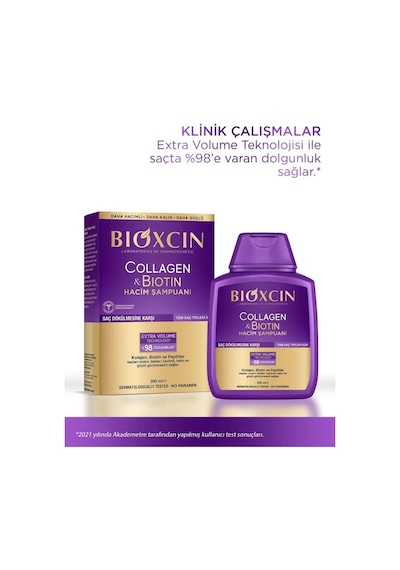 Bioxcin Collagen & Biotin Ekstra Hacim Şampuanı 3 x 300 ML