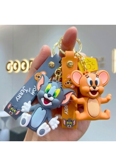 Tom Ve Jerry 3d Karakter İkili Silikon Anahtarlık