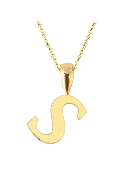 Kuyumcudukkani Zincirli Altın Renk "s" Harfli Kolye Rose Gold