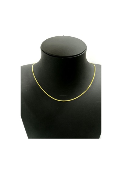 Omar Silver Unisex Gurmet 1,40 Mm Gold Altın Kaplama Gümüş Kolye-Gold Altın Kaplama-50 Cm