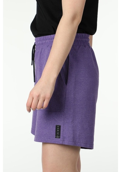 Defys Kadın Beli Lastikli Cepli Etiket Detaylı Regular Fit Şort Mor - 527882928 Mor