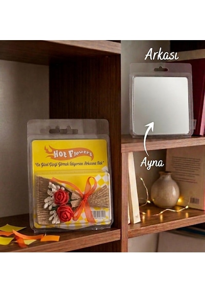 Mini Çiçek Buketi Suprizli Paket Arka Yüzü Şık Ambalaj, Dekoratif Yapay Mini Çiçek Demeti Sarı Çok Renkli