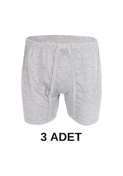 3 Adet Erkek Arjantin Penye Boxer Gri 001