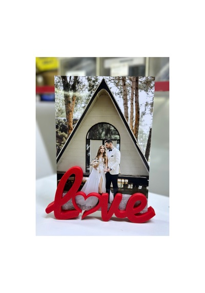 Love Yazılı 3d Fotoğraf Tutucu - Masaüstü Resim Standı Ve Hediyelik