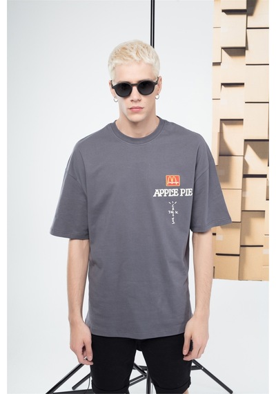 Flood Of Style Erkek Applepie Cactusjack Tshirt Antrasit Gri