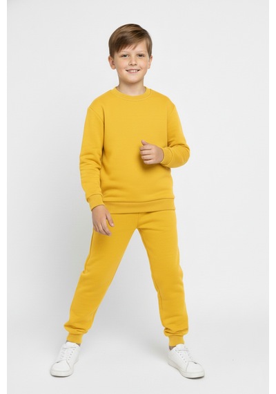 Mnk Baby & Kids Basic Cepli Kız-erkek Mevsimlik Çocuk Eşofman Takımı M00776 sarı