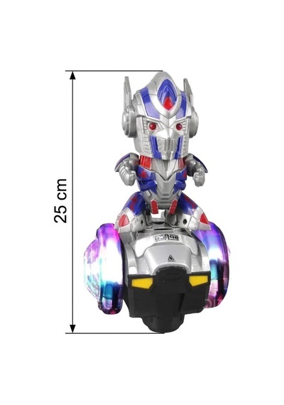 4 Fonksiyonlu Sesli Işıklı Müzikli Sensörlü Robot Figürlü 360 Derece Dönen Oyuncak Uzay Aracı Çok Renkli