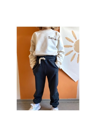 Heyadventure Erkek / Kız Çocuk Cepli Jogger Eşofman Altı Paçası Lastikli Füme Füme