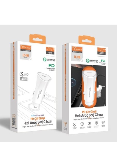 Lucatech Lc-150 45w Pd Turbo Hızlı Araç Şarj Başlığı Type-c