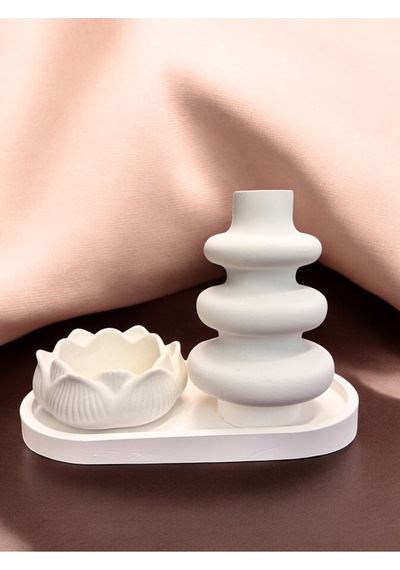 Bernami Mumluk Şamdanpinterest Tealight Mumluk, Vazo Ve Tepsi Seti - Modern Minimal Tasarım, Şık Ev Ve Ofis Aksesuarı Diğer