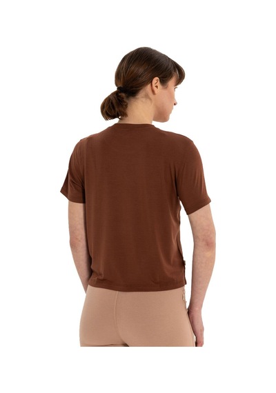 Inguz Modal Bisiklet Yaka Basic Yoga T-shirt Kahverengi
