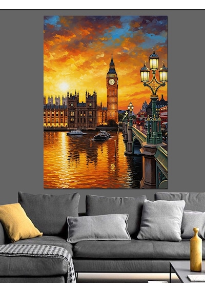 Ahşap Tablo Londra Big Ben Manzarası