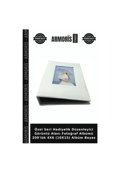 Özel Seri Hediyelik Düzenleyici Görüntü Alanı Fotoğraf Albümü 200'lük 4x6 10x15 Albüm Beyaz