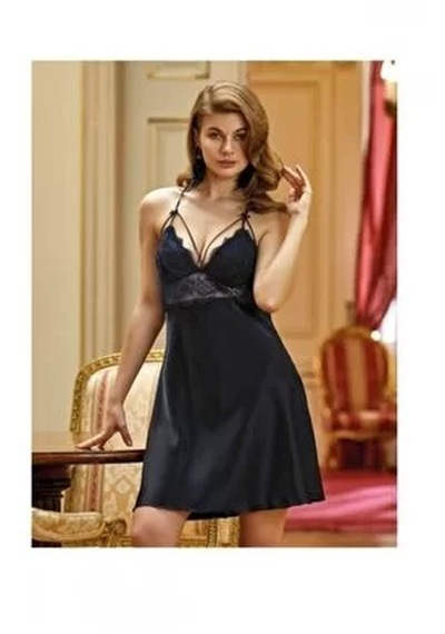 Nurteks 5428 Battal Kısa Saten Gecelik 001