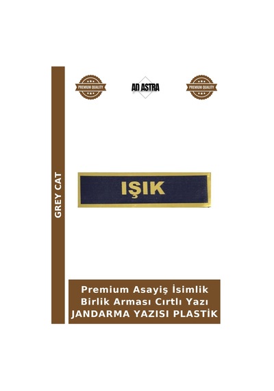 Grey Cat Premium Asayiş İsimlik Birlik Arması Cırtlı Yazı Jandarma Yazısı Plastik Çok Renkli