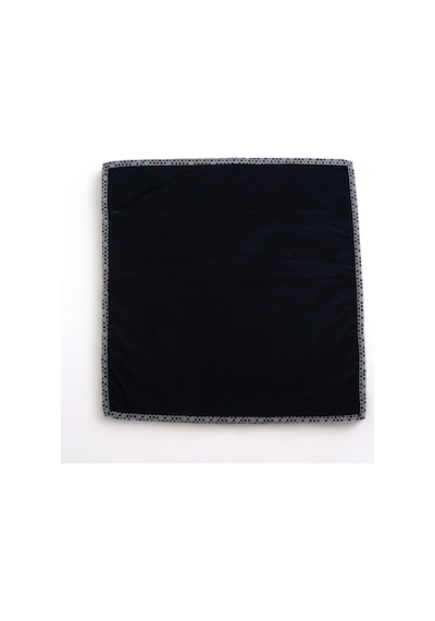 Patchwork El Yapımı Dantel Ve Kumaş Tasarım Yastık Kılıfı Siyah
