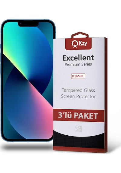 Apple Uyumlu   iPhone 13 ile Kırılmaz Cam Ekran Koruyucu Ekonomik 3'lü Paket