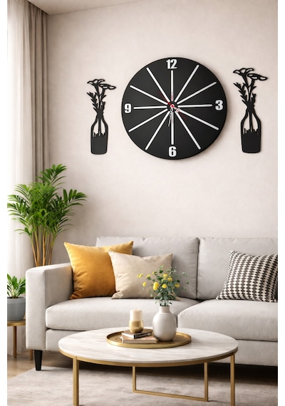 Duvar Saati 40 Cm Çiçekler 30 Cm Dir No 60 Çok Renkli