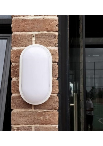 Horoz Aydos 15w Oval Beyaz Led Nem Su Geçirmez Banyo Bahçe Modern Tavan Lambası Beyaz Işık Beyaz