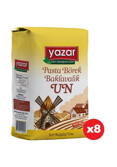 Yazar Baklavalık Böreklik Pastalık Çok Amaçlı Un 2 Kg X 8 Paket