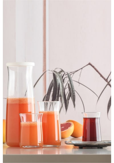 Lav Vera Cam Çeyiz Seti 25'li (6 Çay Bardağı, 6 Çay Tabağı, 6 Su , 6 Meşrubat Bardağı, 1 Karaf)