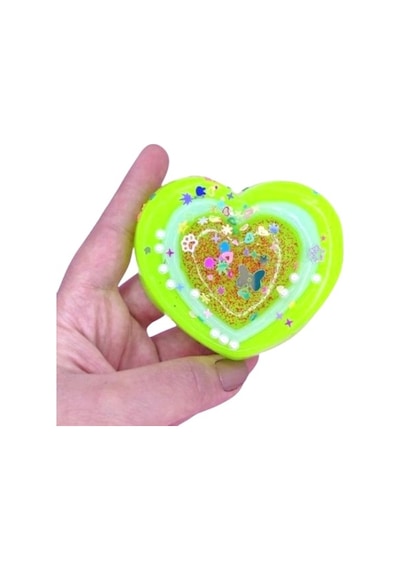 Eğlenceli Stres Atıcı Sukuşi Slime Şekilli Kalp Pasta Poşette