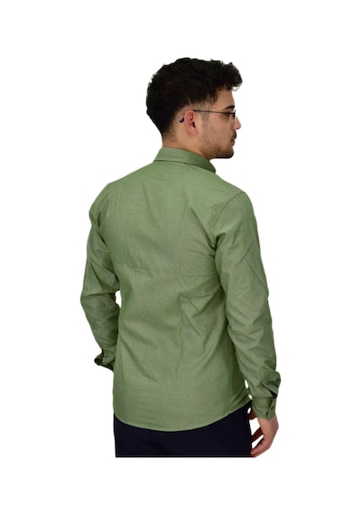 Erkek Spor Likralı Gömlek Bgl-st04343 Açık Yeşil