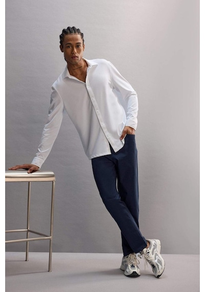 Defacto Defactofit Slim Fit Dar Kesim Standart Paça Dokuma Sporcu Pantolon E3333ax25aunv253 Lacivert