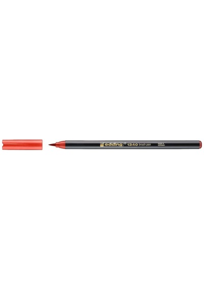 Edding 1340 Brushpen Fırça Uçlu Kalem Marker Kalem Kırmızı
