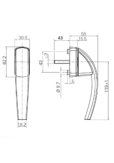 ROTO SWING PENCERE KOLU ŞAMPANYA